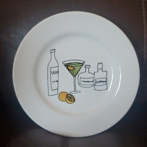 6 Signature Martini Appetizer Canape Plates 6 3/4" Ursula Dodge Porcelain - Picture 11 of 16